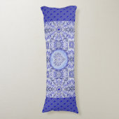 Keramische Kant Blauw van Griekenland Lichaamskussen (Voorkant Verticaal)