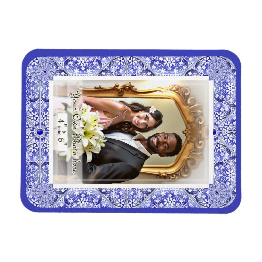 Keramische kant Blauw van Griekenland Magneet (Horizontaal)