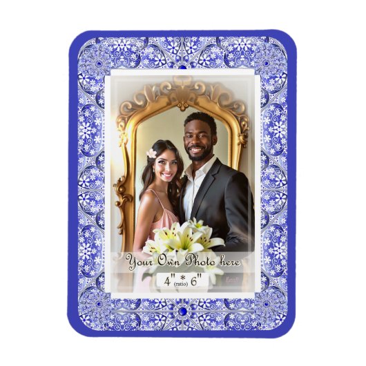 Keramische kant Blauw van Griekenland Magneet (Verticaal)