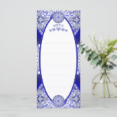 Keramische Kant Blauw van Griekenland Menu (Staand voorkant)