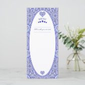 Keramische kant Blauw van Griekenland Menu (Staand voorkant)