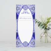 Keramische kant Blauw van Griekenland Menu (Staand voorkant)