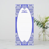 Keramische Kant Blauw van Griekenland Menu (Staand voorkant)