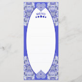 Keramische Kant Blauw van Griekenland Menu (Voorkant)