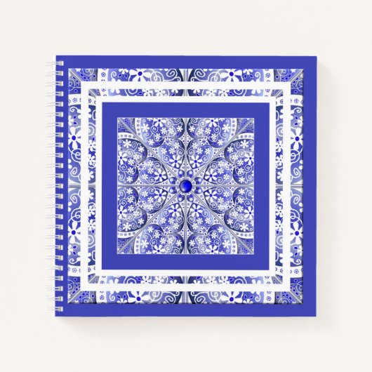 Keramische Kant Blauw van Griekenland Notitieboek (Voorkant)