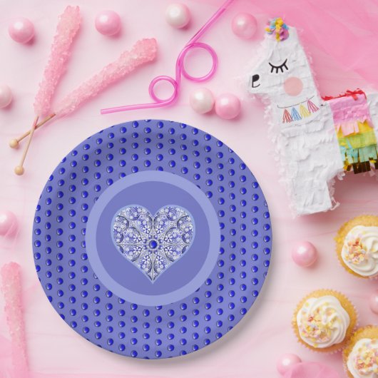 Keramische Kant Blauw van Griekenland Papieren Bordje (Feest)