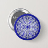 Keramische Kant Blauw van Griekenland Ronde Button 5,7 Cm (Voorkant /achterkant)