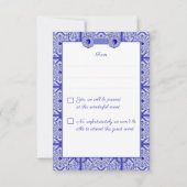 Keramische kant Blauw van Griekenland RSVP Kaartje (Achterkant)