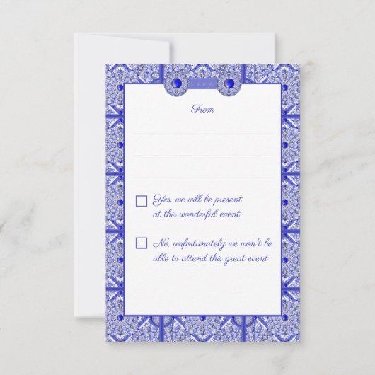 Keramische kant Blauw van Griekenland RSVP Kaartje (Achterkant)