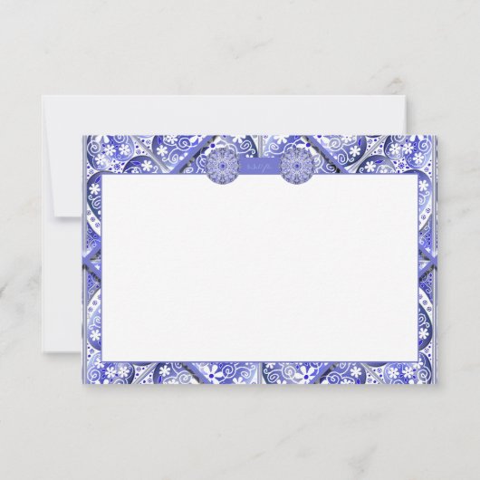 Keramische kant Blauw van Griekenland RSVP Kaartje (Achterkant)