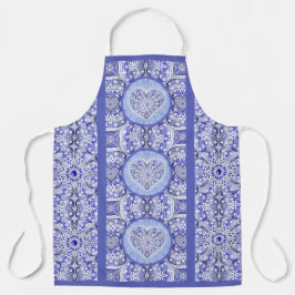 keramische kant Blauw van Griekenland Schort