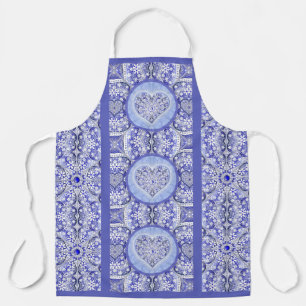 keramische kant Blauw van Griekenland Schort