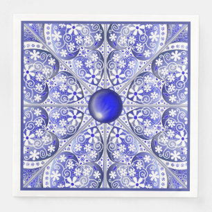 Keramische Kant Blauw van Griekenland Servet