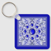 Keramische Kant Blauw van Griekenland Sleutelhanger (Voorkant)