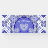 Keramische Kant Blauw van Griekenland Spandoek (Horizontaal)