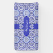 Keramische kant Blauw van Griekenland Spandoek (Verticaal)