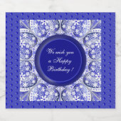 Keramische kant Blauw van Griekenland Sparkling Wijnetiket (Enkel label)