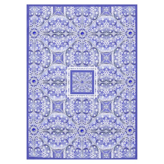 Keramische Kant Blauw van Griekenland Tafelkleed (Voorkant)