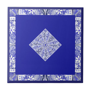 Keramische Kant Blauw van Griekenland Tegeltje