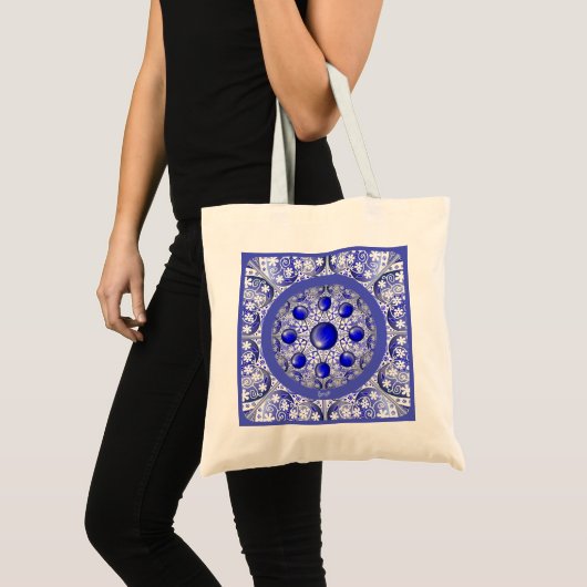 Keramische Kant Blauw van Griekenland Tote Bag (Voorkant (product))