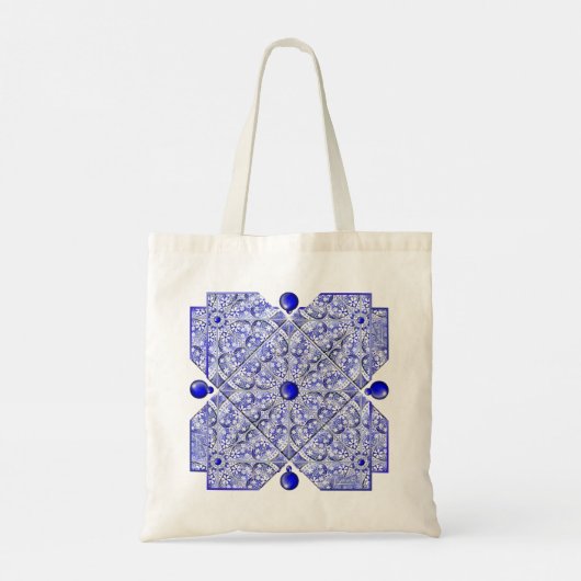 Keramische Kant Blauw van Griekenland Tote Bag (Achterkant)