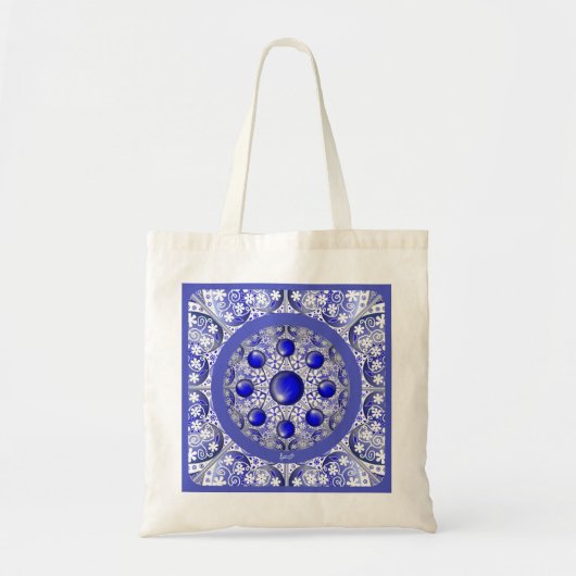 Keramische Kant Blauw van Griekenland Tote Bag (Voorkant)