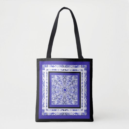 Keramische Kant Blauw van Griekenland Tote Bag (Voorkant)