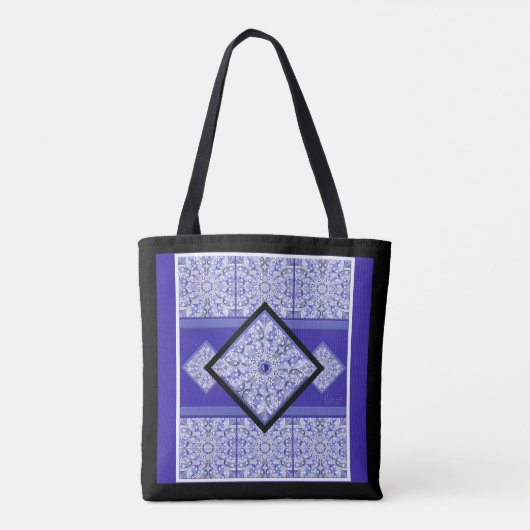 Keramische Kant Blauw van Griekenland Tote Bag (Achterkant)