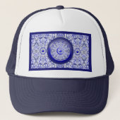 Keramische Kant Blauw van Griekenland Trucker Pet (Voorkant)