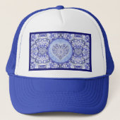 Keramische Kant Blauw van Griekenland Trucker Pet (Voorkant)