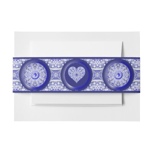 Keramische Kant Blauw van Griekenland Uitnodigingen Wikkel (Voorkant Voorbeeld)