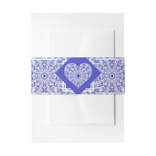 Keramische Kant Blauw van Griekenland Uitnodigingen Wikkel (Voorkant Voorbeeld)