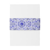 Keramische Kant Blauw van Griekenland Uitnodigingen Wikkel (Achterkant Voorbeeld)