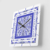 Keramische Kant Blauw van Griekenland Vierkante Klok (Hoek)