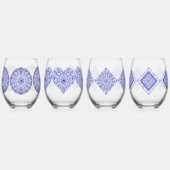 Keramische kant Blauw van Griekenland Wijnglas Zonder Voet (Links)