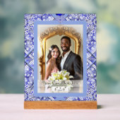 Keramische kant Blauwe Griekse lucht Acryl Bord (Neutraal)