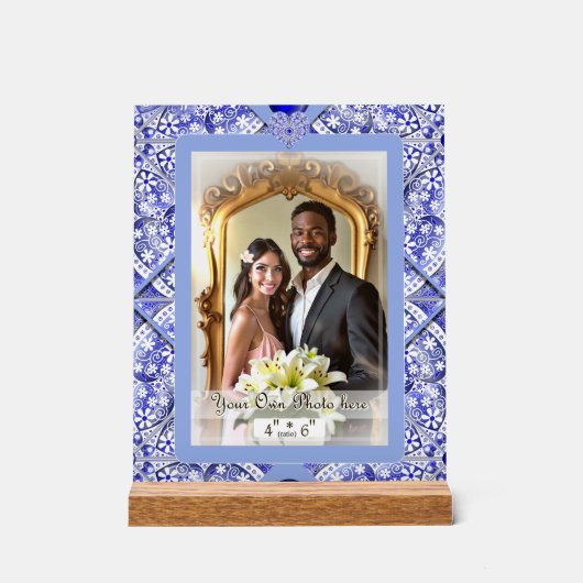 Keramische kant Blauwe Griekse lucht Acryl Bord (Voorkant)