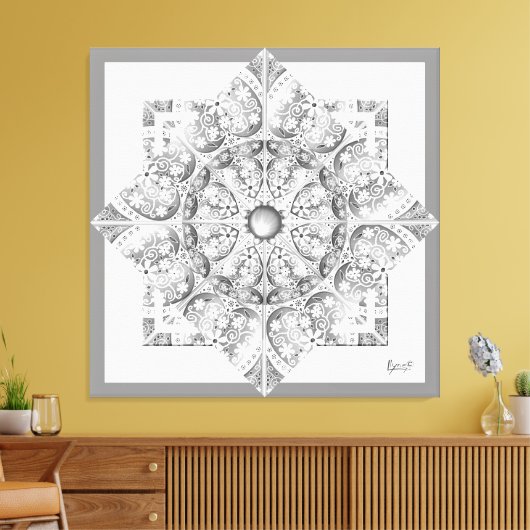 Keramische Kant grijs Canvas Afdruk (Insitu (Woonkamer))