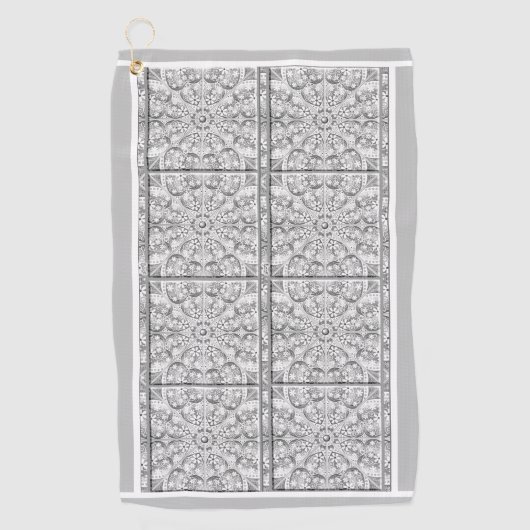 Keramische Kant grijs Golfhanddoek (Voorkant)