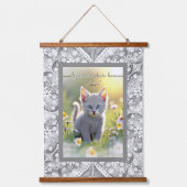 Keramische kant grijs hangend wandkleed (Voorkant)