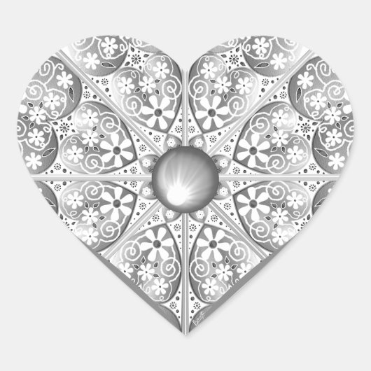 Keramische Kant grijs Hart Sticker (Voorkant)
