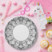 Keramische Kant grijs Papieren Bordje (Feest)