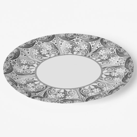 Keramische Kant grijs Papieren Bordje (Gekanteld)