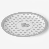 Keramische Kant grijs Papieren Bordje (Gekanteld)