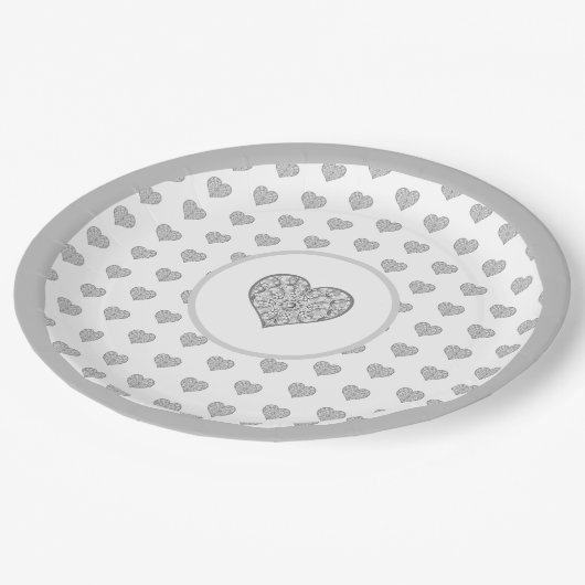 Keramische Kant grijs Papieren Bordje (Gekanteld)