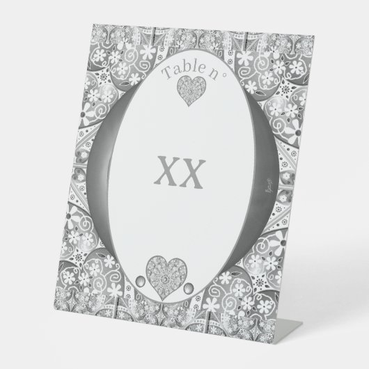 Keramische Kant grijs Reclamebord Met Voetstuk (Voorkant)