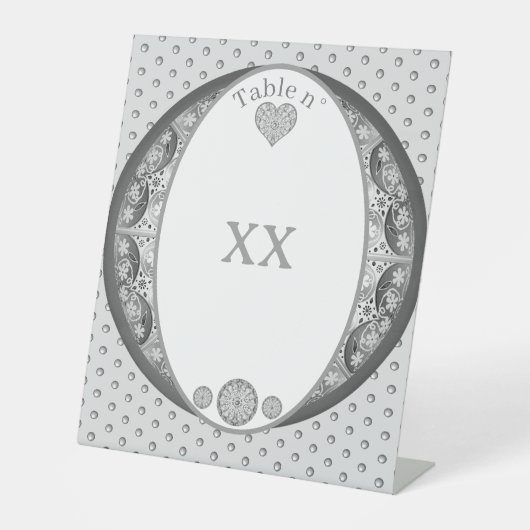 Keramische Kant grijs Reclamebord Met Voetstuk (Voorkant)