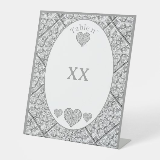 Keramische Kant grijs Reclamebord Met Voetstuk (Voorkant)