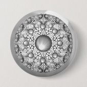 Keramische kant grijs ronde button 7,6 cm (Voorkant)