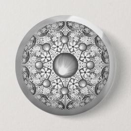 Keramische kant grijs ronde button 7,6 cm